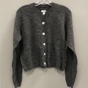 Pilcro Charcoal Button-Up Cardigan